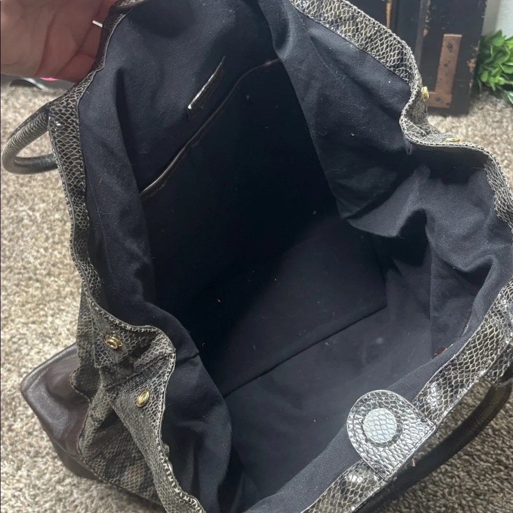 Margot snakeskin and leather tote